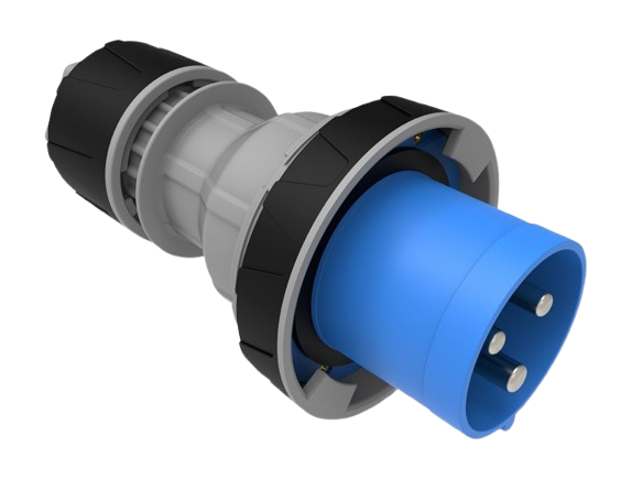 CEE Straight Plug with Pilot 125A 220V 3 Pin IP67 | BC3-6403-7011