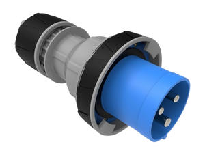 CEE Straight Plug with Pilot 125A 220V 3 Pin IP67 | BC3-6403-7011