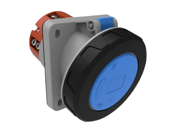 CEE 45° Panel Mounted Socket 125A 220V 3 Pin IP67 | BC3-6403-7420