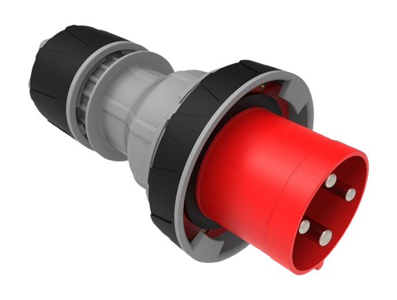 CEE Straight Plug with Pilot 125A 415V 4 Pin IP67 | BC3-6504-7011