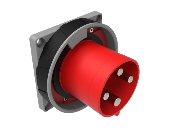 CEE 45° Panel Mounted Plug 125A 415V 4 Pin IP67 | BC3-6504-7114