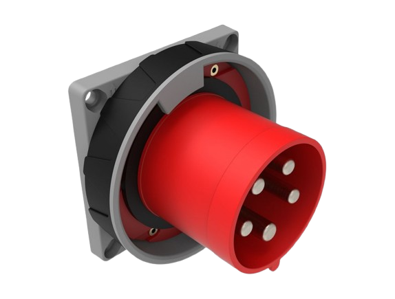 CEE 45° Panel Mounted Plug 125A 415V 5 Pin IP67 | BC3-6505-7114