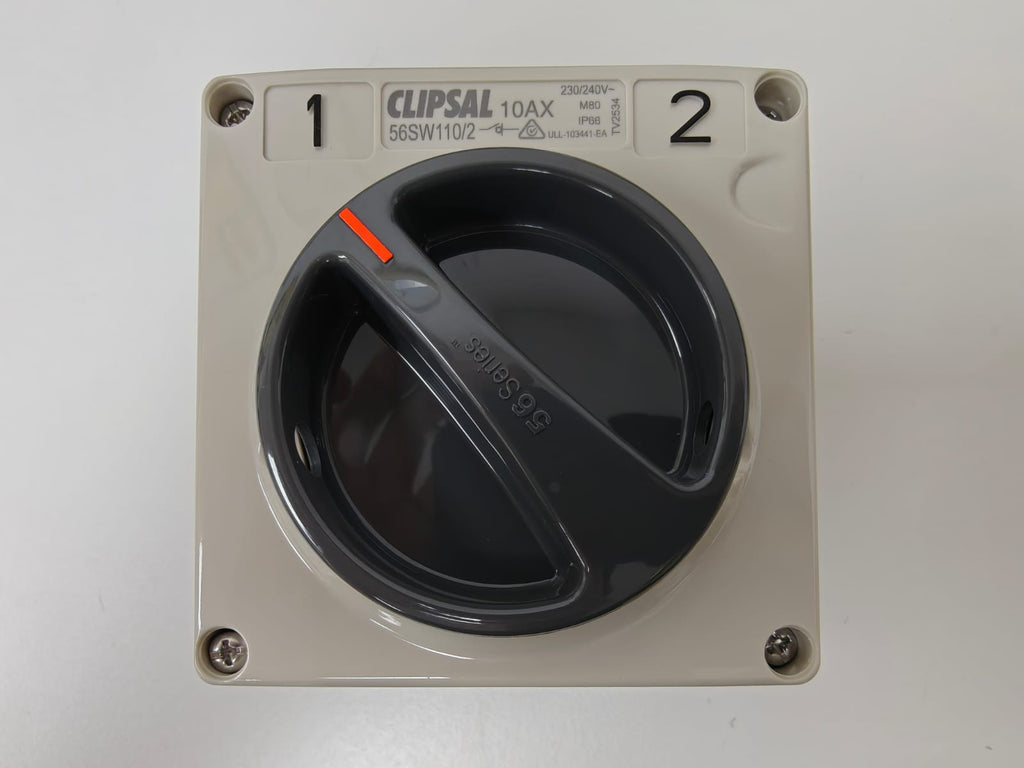 Clipsal Surface Switch with Rotary Knob 1 Gang, 250VAC, 10A, 2-Way | 56SW110/2